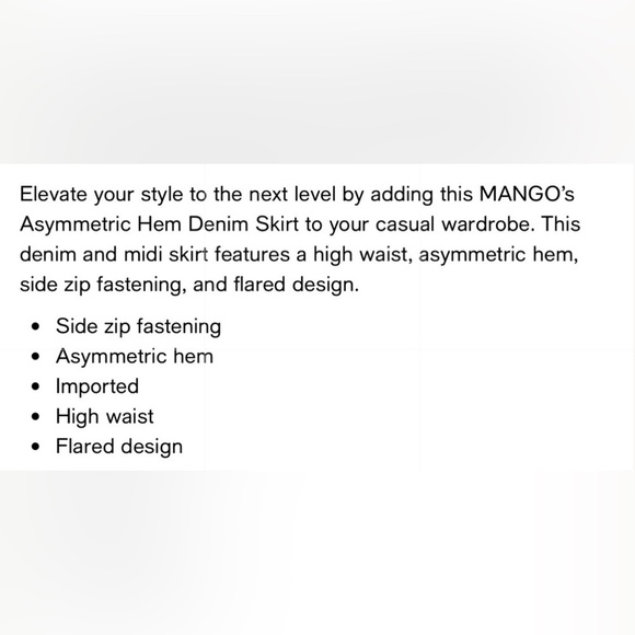 Mango Asymmetrical Jean Skirt Women’s size Small - Picture 11 of 11